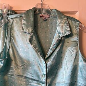 Nine & Co. Aqua Polka Dot Pajama Set